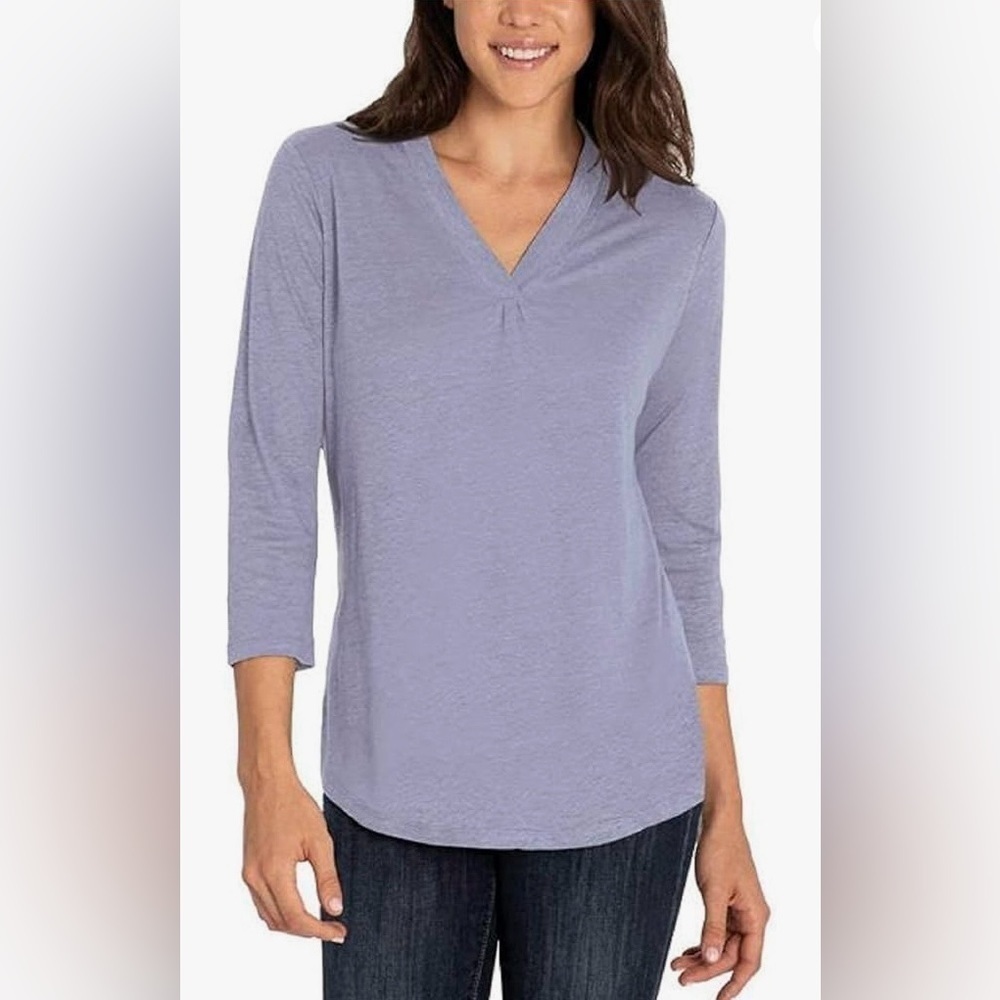 Orvis Ladies' Lilac Purple Linen Top Size Medium
